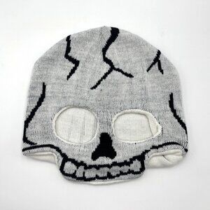 White & Black Half Skull Ski Mask - Brand-New Deadstock